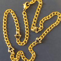 Collana Horsebit in oro giallo e bianco 43cm 23g