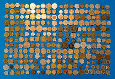 Ampia collezione di 260 monete Mondo tutte diverse