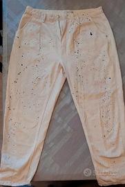 Jeans OVS bianchi con stampe di macchie di colore