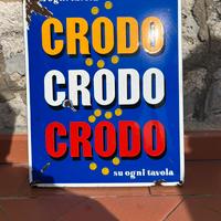 Insegna smaltata vintage crodo 38x48