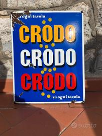 Insegna smaltata vintage crodo 38x48