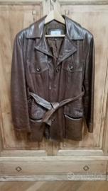Giacca pelle donna con cintura (S)