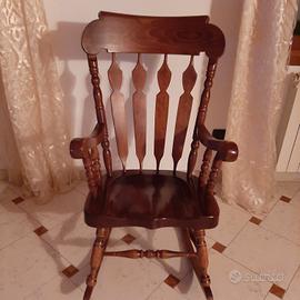sedia dondolo legno