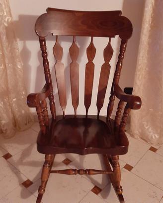 sedia dondolo legno