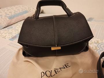Borsa nera di pelle martellata