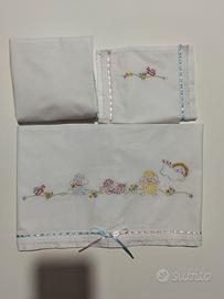 Idea regal lenzuoli neonato/a bambino/a ricamati