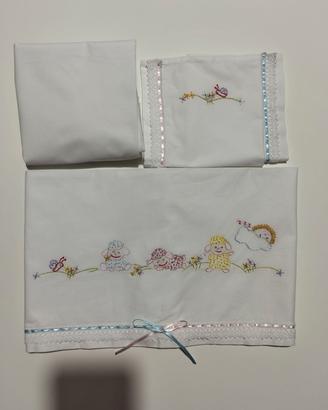 Idea regal lenzuoli neonato/a bambino/a ricamati