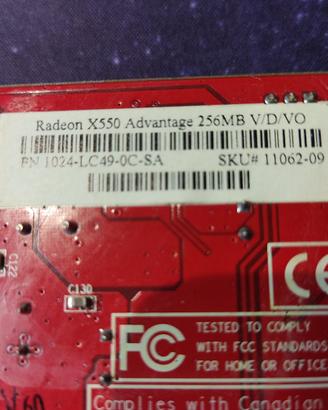 Scheda video PC Vintage Radeon X550 Advantage 256m