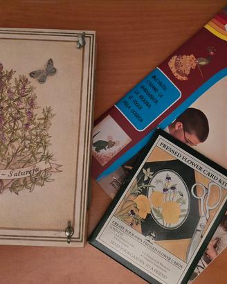 Pressa fiori+ libro + kit x biglietti auguri