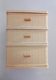 Contenitore plastica 3 cassetti