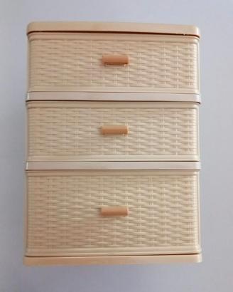 Contenitore plastica 3 cassetti