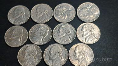 USA - N. 11 MONETE DA 5 CENTS VARI ANNI