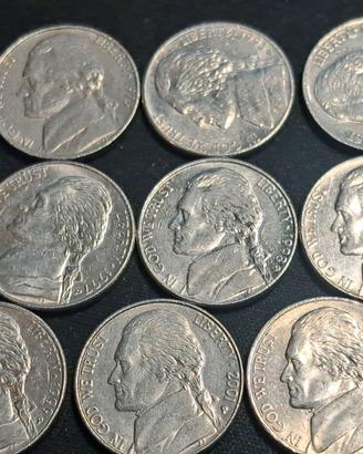 USA - N. 11 MONETE DA 5 CENTS VARI ANNI