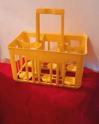 Raro portabottiglie d'epoca Kartell Giallo anni 60