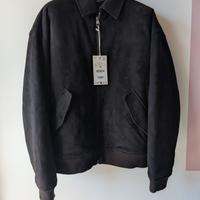 Giubbotto imbottito Zara tg. L nero scamosciato 
