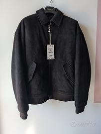 Giubbotto imbottito Zara tg. L nero scamosciato 