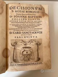 Libro antico "Decisionum S. Rotae Romanae" 1672