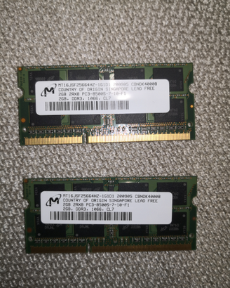 Memoria SDimm 2 x 2Gb 1066 CL7 per iMac dal 2007