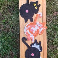 Meow sottobicchieri knitting design gatto, nuovo