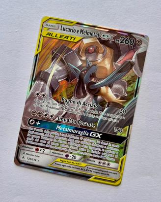 Carta Pokemon Lucario e Melmetal GX 120 Near Mint
