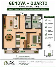 Genova Quarto appartamento con balcone vivibile
