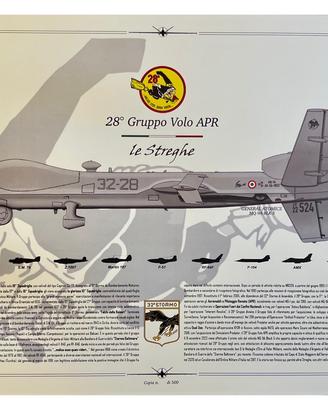 Litografia Aeronautica 28° Gruppo APR Le Streghe