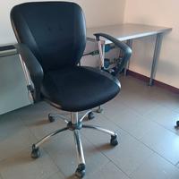 2 Sedie ufficio Colore nero tessuto/ecopelle