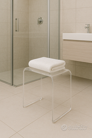 Sgabello per sala da bagno in Plexiglass