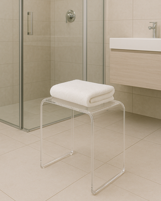 Sgabello per sala da bagno in Plexiglass