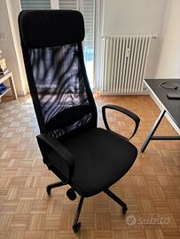 Sedia studio ufficio Ikea nera regolabile