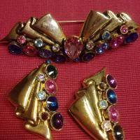 Spilla più orecchini bigiotteria americana