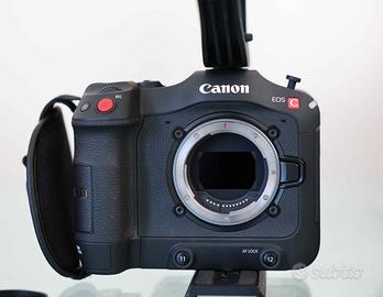 Canon c70 con ADATTATORE Canon EF-EOS R 0.71x