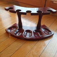 Porta Pipe in legno 5 posti - Come nuovo