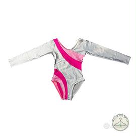 (TT1.3) Body da danza/ginnastica grigio e rosa Cyr