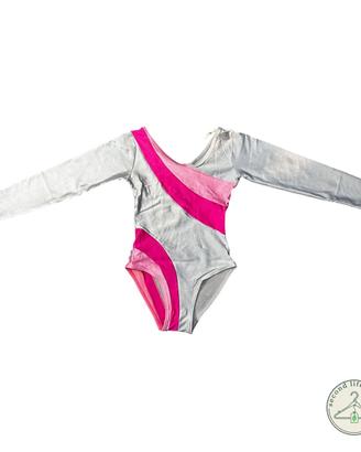 (TT1.3) Body da danza/ginnastica grigio e rosa Cyr