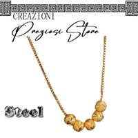 Collana Donna ciondolo con cristalli acciaio 