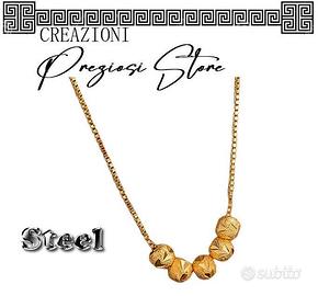 Collana Donna ciondolo con cristalli acciaio 