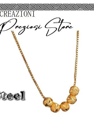 Collana Donna ciondolo con cristalli acciaio 