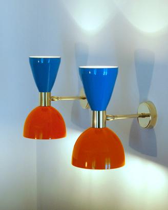 Coppia Applique / Wall Lamp - ORANGE / Light BLUE