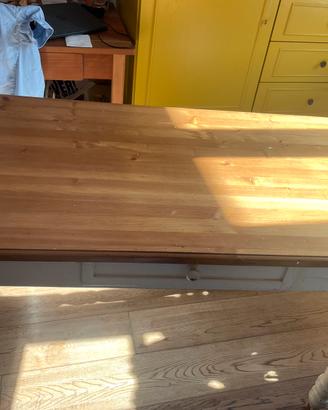 Tavolo/scrivania legno con zampe bianche 70x120
