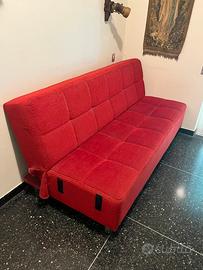 Divano letto rosso