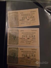 biglietti di stato a corso legale 2 lire  FDS 1944