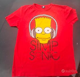 Maglia Bart Simpson rossa maniche corte XL unisex
