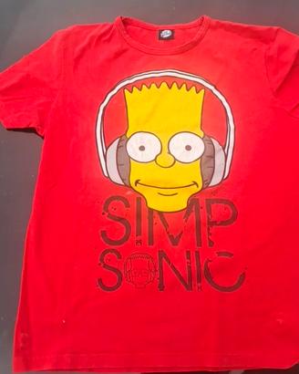 Maglia Bart Simpson rossa maniche corte XL unisex