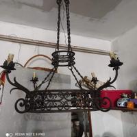 lampadario in ferro battuto 