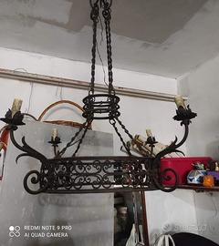 lampadario in ferro battuto 