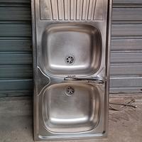 Lavandino doppia vasca acciaio inox 