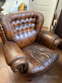 2 poltrone pelle vintage