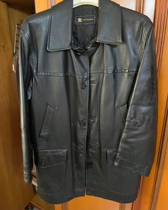 Giacca in vera pelle taglia XL, colore nero