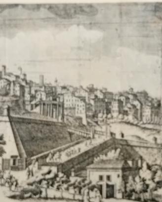 antica stampa di Bergamo rarissima xilografia 